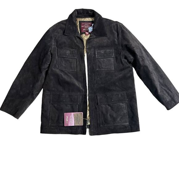Eddie Bauer Mens Brown Suede Leather Seattle Suede Insulated Coat Mens Xlarge - Picture 1 of 5